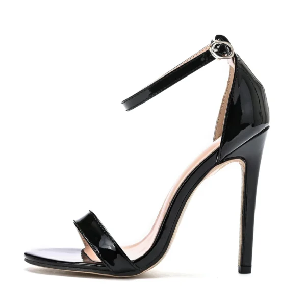 Crystal Queen Sexy Black Women Dress Sandals Fashion 11CM Spike High Heel Lady Party Shoes Plus Big Size 10 45 47 - Image 2