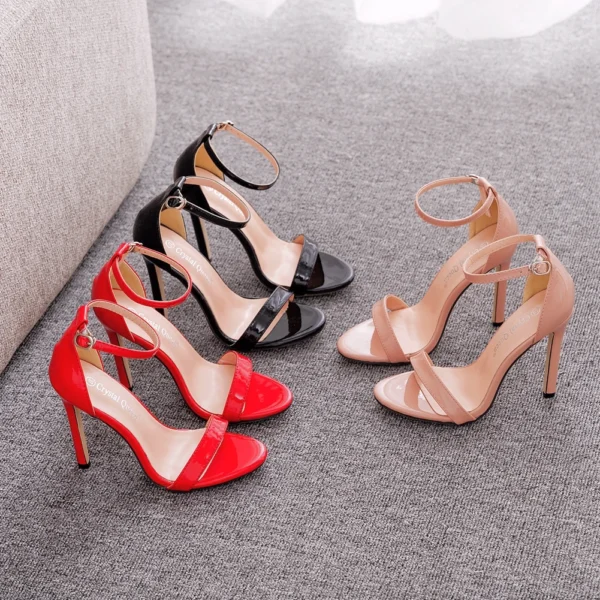 Crystal Queen Sexy Black Women Dress Sandals Fashion 11CM Spike High Heel Lady Party Shoes Plus Big Size 10 45 47 - Image 6