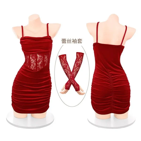 Woman Nightie Dress Silk Sleeveless Lace Baby Doll Lingerie Pajamas Bodysuit Night Sleepwear For Sleeping Very Sexy Night - Image 5