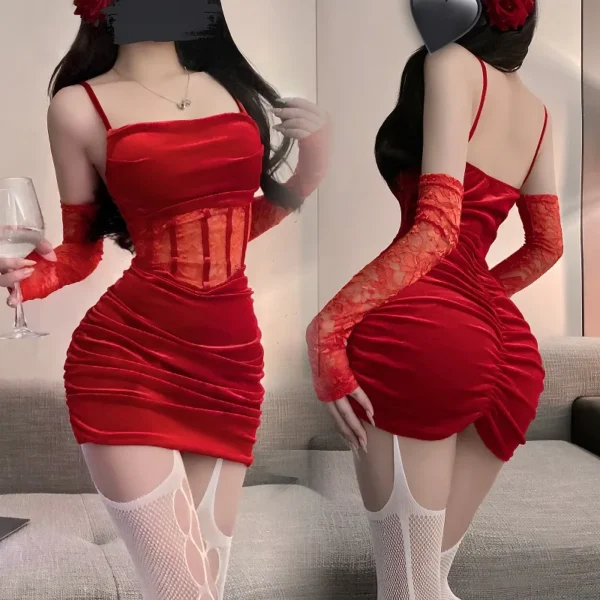 Woman Nightie Dress Silk Sleeveless Lace Baby Doll Lingerie Pajamas Bodysuit Night Sleepwear For Sleeping Very Sexy Night - Image 2