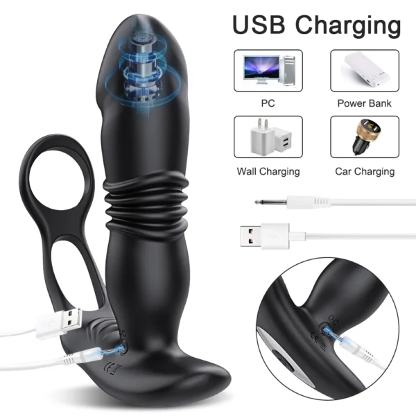 Male Thrusting Prostate Massager Bluetooth APP Buttplug Vibrator for Men Gay Anal Dildo Prostate Stimulator Sex Toy for Couples - Image 4