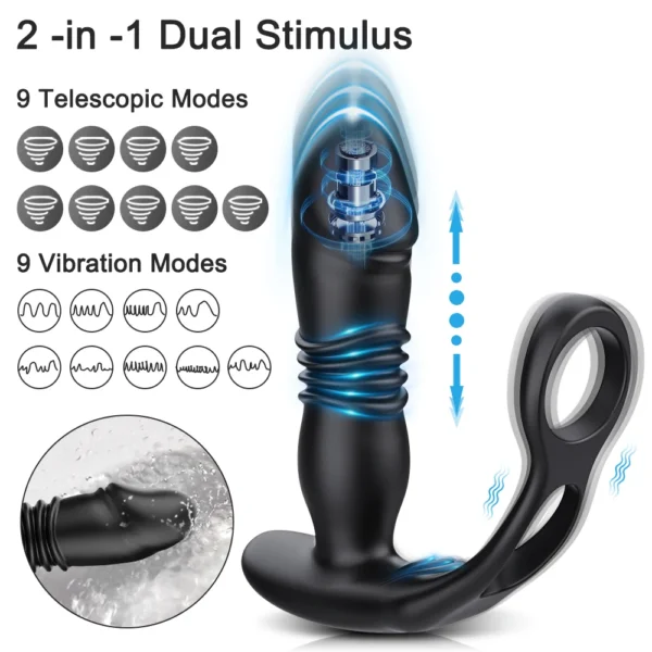 Male Thrusting Prostate Massager Bluetooth APP Buttplug Vibrator for Men Gay Anal Dildo Prostate Stimulator Sex Toy for Couples - Image 3