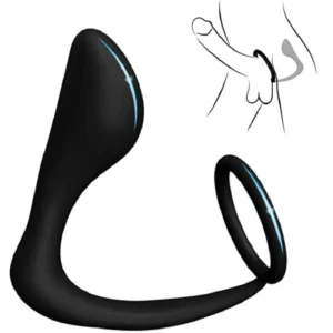 Male Anal Plug With Penis Ring Sex Toys G-spot Prostatic Massage Cock Ring Silicone Butt Plug Gay Sex Game Adult Supplies